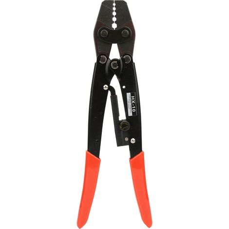 Hx 10 Ratschen-crimpzange Aus Kohlenstoffstahl Für 1,25–10 Mm Awg10-6-anschlüsse, Roter Griff