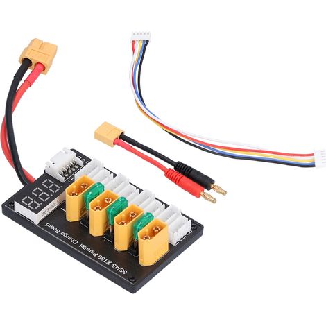 Xt60 3s/4s Parallel-ladeplatine Mit 20a Spannungsanzeige Für Bananenstecker-balancer-ladegeräte
