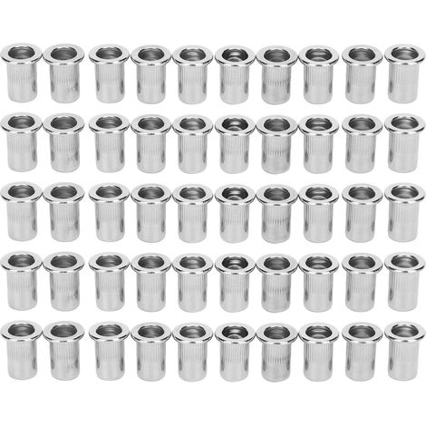 50-teiliges Set Blindnietmuttern, Edelstahl, Gerippte Muttern, M6, Hardware-zubehör