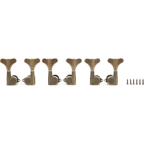 6-teiliges Set Fishtail-stimmwirbel Für E-bass, Versiegelt, 3 Links + 3 Rechts, Instrumentenzubehör
