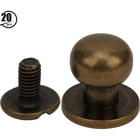 20 Sets Rundkopf-kupfernieten Für Lederarbeiten, Schrauben, 10 X 8 Mm, Bronze, Diy