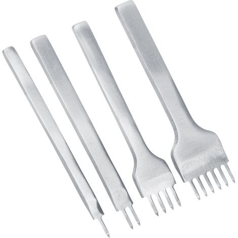 4-teiliges Diy-lederbearbeitungswerkzeugset: 4-gabel-lederlocher Mit 3 Mm Abstand