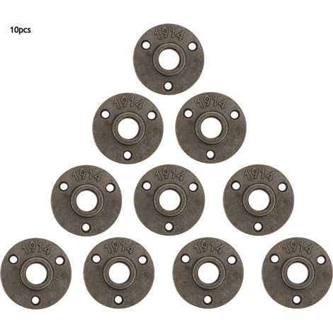 10 Stück 3-loch 65 Mm Dn15 Gusseisen-bodenflansche Mit Gewindefuß Für Rohre