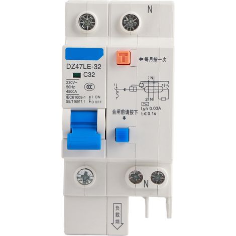 Dz47le-32 1p 30ma 230v Fehlerstromschutzschalter - C32 Fehlerstromschalter