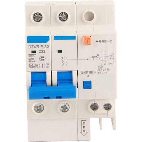 2-poliger Fehlerstromschutzschalter Typ Dz47le-32, 30 Ma/32 A, 230 V, Wechselstrom