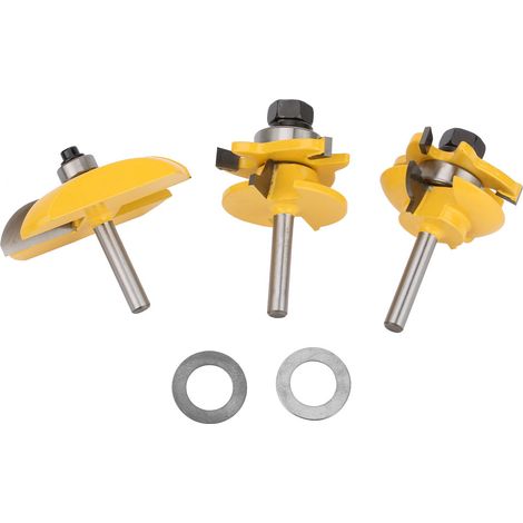 Set Aus 3 1/4-zoll-nutfräsern Für Türen Und Rahmen, Hohlkehlenprofile Und Erhabene Paneele, Ideal Für Die Holzbearbeitung.