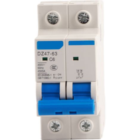 Miniatur-2-poliger Leitungsschutzschalter Dz47-63 6a 400vac - Sicherheitsschalter