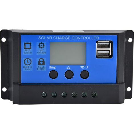 20-a-solar-laderegler Mit Lcd-bildschirm Und Zwei Usb-anschlüssen, 12–24 V Dc