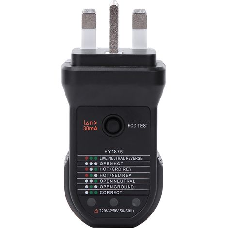 Elektrischer Steckdosentester Fy1875, Stromlecksuchgerät Mit Sicherheitsschutz Für 220-240v-steckdosen In Großbritannien