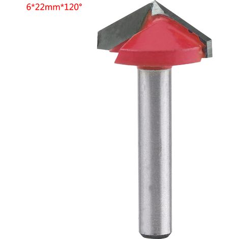 Cnc-fräser Aus Wolframstahl Für Holz, Geschärftes V-nut-schneidwerkzeug, 6 Mm Schaft (6 X 22 Mm, 120° Winkel)