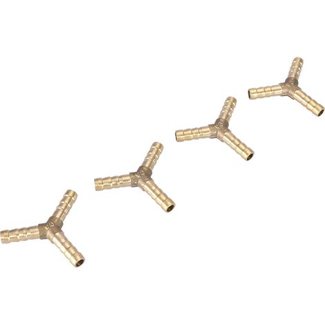 3-wege-y-stück Aus Messing Für Schläuche, Schlauchanschluss Mit Widerhaken Für Luft, Wasser, Gas, Außendurchmesser 6 Mm (4er-packung)