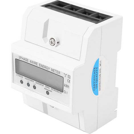 Dreiphasiger, 4-adriger, Elektronischer 80-a-energiezähler Zur Din-schienenmontage Mit Digitalem Lcd-display