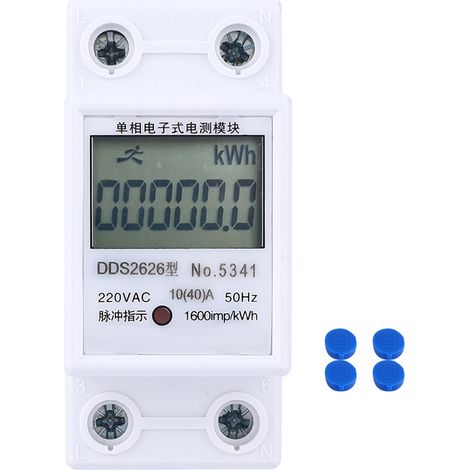 Einphasen-elektronikzähler Dds2626 2p, Lcd-anzeige, Für Din-schiene, 10(40)a, Kwh-messung (manuelle Rückstellung, Standardanzeige)