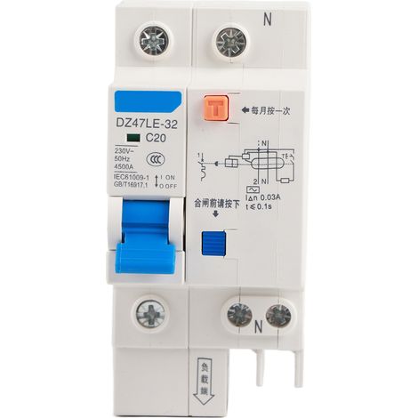 1p+n 20a 230v Dz47le Fehlerstromschutzschalter Für Erdschlussschutz