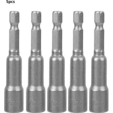 5-teiliges Magnetisches Sechskant-bit-set Für Schraubendreher, 7-mm-magnetbohreradapter Aus Stahl