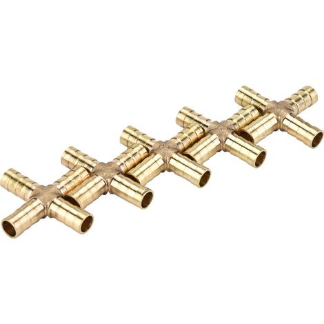 5-teilige Messing-kreuzstücke, 4-wege, Für Luft-, Wasser-, Öl- Und Kraftstoffschläuche, 6, 8, 10 Und 12 Mm