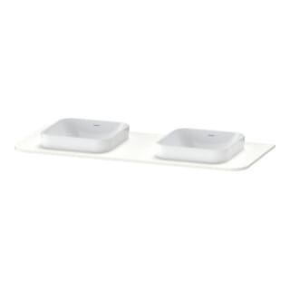 Duravit Waschtisch-Konsole Happy D.2 Plus 130x55cm, m 2 Ausschnitt., we seidenmatt