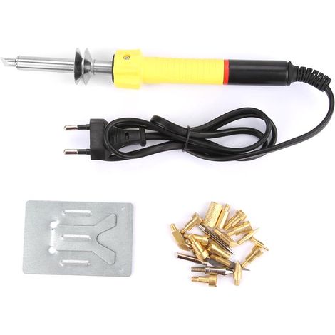 Pyrographie-holzgravurstift 220v Mit Spitzen Und Eu-stecker (gelb)