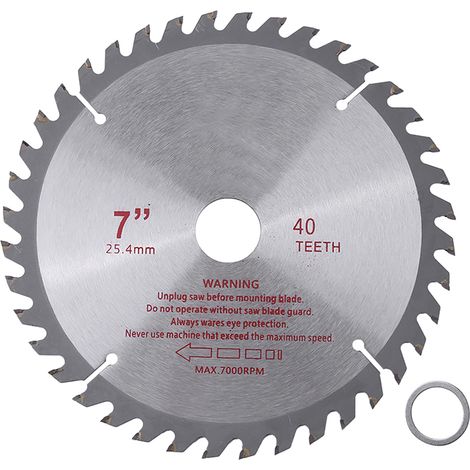 7-zoll-kreissägeblatt Aus Hartmetall Mit 40 Zähnen Für Holzbearbeitung, 25,4 Mm Bohrung