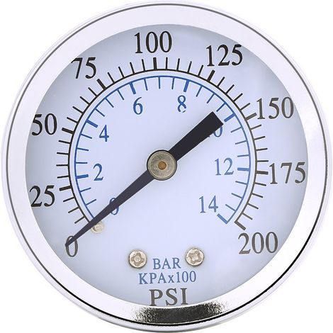 Stück Mini-manometer Für Kraftstoff, Luft, Öl, Wasser, 0–200 Psi / 0–14 Bar Npt