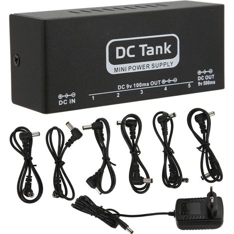 Isoliertes 6-ausgangs-fußpedal-netzteil Aus Metall Für Gitarre Mit Kabel, 100–240 V, Eu-stecker