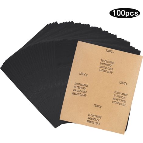 Siliciumcarbid-schleifpapier, Körnung 1200, 100 Stück, Zum Nasspolieren