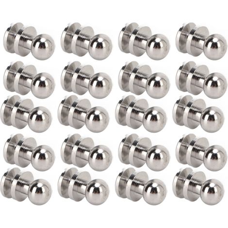 20 Abriebfeste Silberfarbene Messingnieten Für Diy-handtaschen- Und Gürtelaccessoires, 10 X 8 Mm