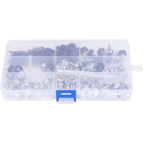 40-teiliges Druckknopf-set Für Bootsplanen Und Zeltplanen, Befestigungswerkzeug Mit Lötkolben Und Schrauben, 10 Mm/15 Mm, Schwarz/weiß