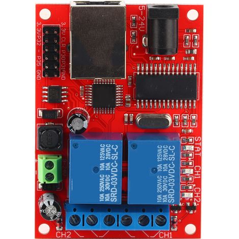 Ethernet-lan-steuermodul, Hochwertige 2-wege-relaisplatine, Dc 5v-24v Zeitverzögerungsschalter