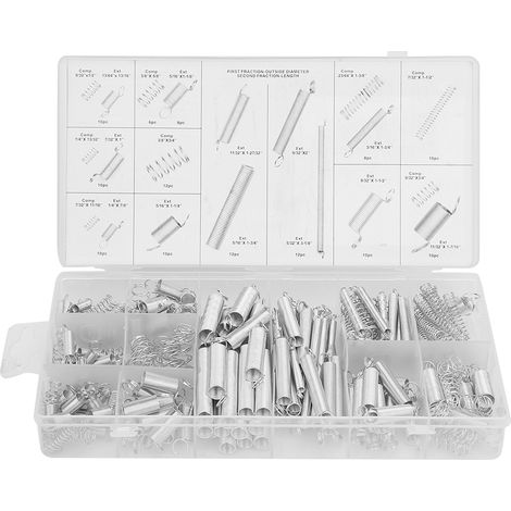 200-teiliges Set Aus Metall-druck- Und Zugfedern, 20 Verschiedene Größen, Mit Aufbewahrungsbox