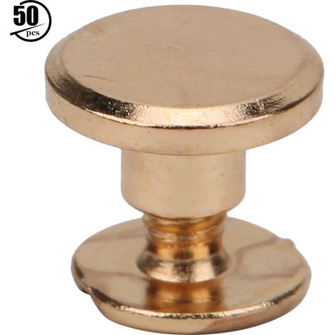 50 Sets Mit 6,5 Mm Messing-flachkopfnieten Für Diy-lederarbeiten, Goldverstärkte Schrauben