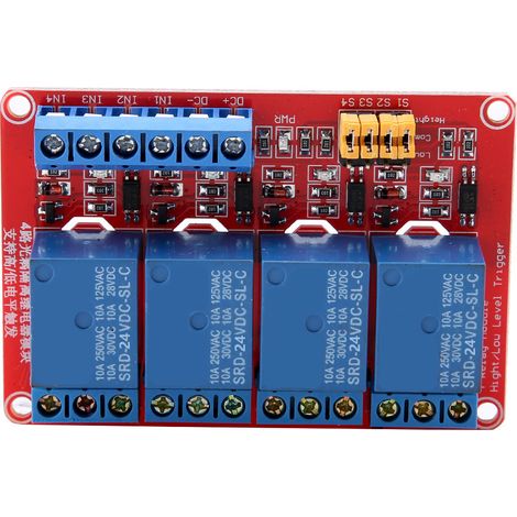 4-kanal-optokoppler-relaismodul, High- Und Low-triggerung, Kompatibel Mit 5 V, 12 V Und 24 V