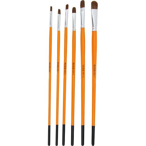 6 Pinsel Aus Reinem Wolfshaar Für Aquarell Und Gouache – Professionelles Künstlerzubehör