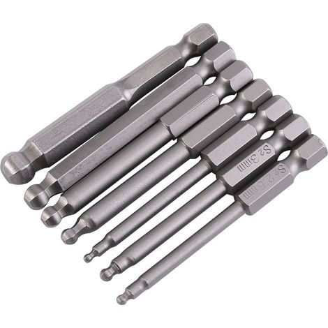 Set Mit 7 1/4" (2-8 Mm) Magnetischen Kugellager-schraubendreherbits Für Schraubendreher