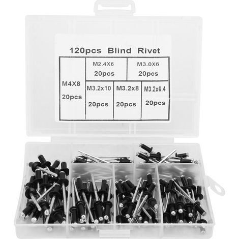 Satz Mit 120 Blindnieten Aus Aluminiumlegierung, M2.4, M3, M3.2, M4 Befestigungselemente Für Die Schnelle Montage