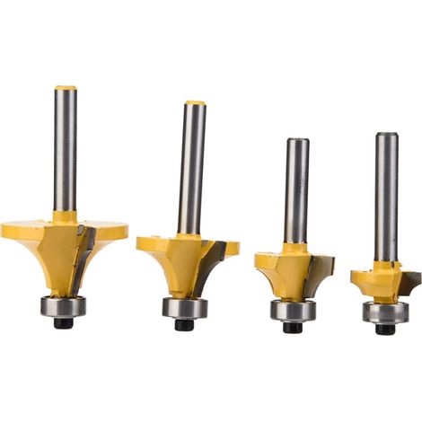 Set Mit 4 Holzfräsern: 1/2", 3/8", 1/4", 1/8" Zum Fräsen Und Profilieren.