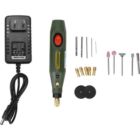 19-teiliges Set Für Mini-elektroschleifer, Handwerkzeug Mit Einstellbarer Drehzahl, 18 W, Us-stecker, 100–240 V