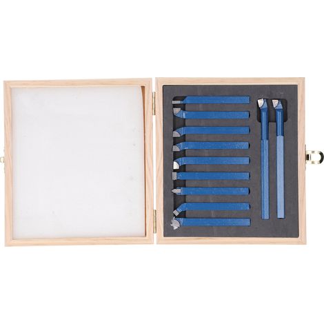 Satz Mit 11 Hartmetall-drehwerkzeugen, Din-norm, Mit Aufbewahrungskoffer – 8x8 Mm