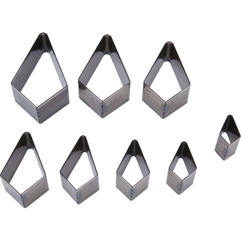 8-teiliges Set Rautenförmiger Ausstechformen Aus Kohlenstoffstahl Für Leder, Stanzformen In Diamantform Für Diy-projekte Und Bastelarbeiten