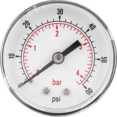50-mm-1/4-bspt-manometer Für Luft, Wasser, Öl Und Gas (0–60 Psi, 0–4 Bar) – Universelles Manometer
