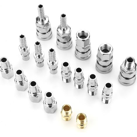 18-teiliges Schnellkupplungsset Für Luftkompressoren, 1/4"-pneumatik-anschlussset Mit Schläuchen Und Metallteilen