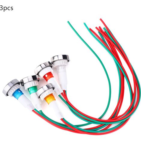 15 Stück 10mm Dc12v Led-anzeigeleuchten Mit Kabel Für Stromversorgung