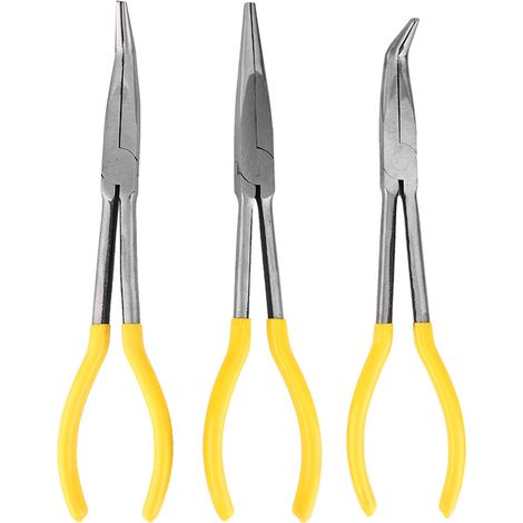 3-teilige 28 Cm Lange Mechanische Zange Mit 45°- Und 90°-spitzen Zum Biegen Und Richten, Kohlenstoffstahl – Profi-set