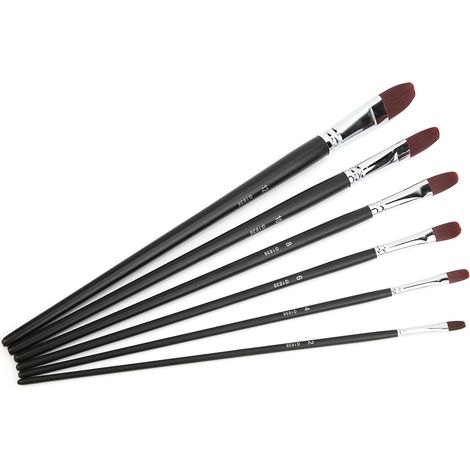 6-teiliges Nylonborsten-pinselset Für Aquarell-, Acryl-, Gouache- Und Ölmalerei – Stil B
