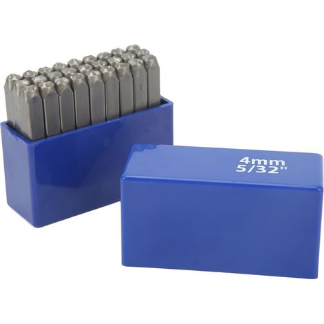 27-teiliges Stempelset Aus Kohlenstoffstahl Zum Markieren Von Metall, Leder Und Schmuck – Aufbewahrungsbox – 4 Mm Große Buchstaben