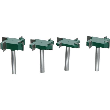 4-teiliger T-nutenfräser Aus Kohlenstoffstahl Für Holz, 6 Mm Schaft, Schneid- Und Fräswerkzeug