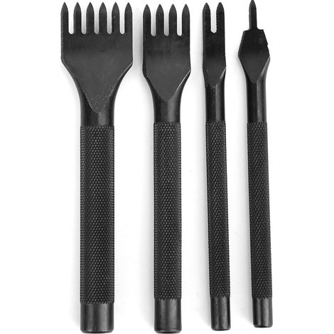 Set Mit 4 X 4 Mm Ahlen Für Lederarbeiten, Diy-lederbearbeitungswerkzeuge Mit Schwarzer Beschichtung