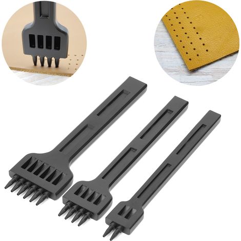 3-teiliges Manuelles Lederlocher-set – 2/4/6 Spitzen, 4 Mm, Diy-bohrwerkzeug