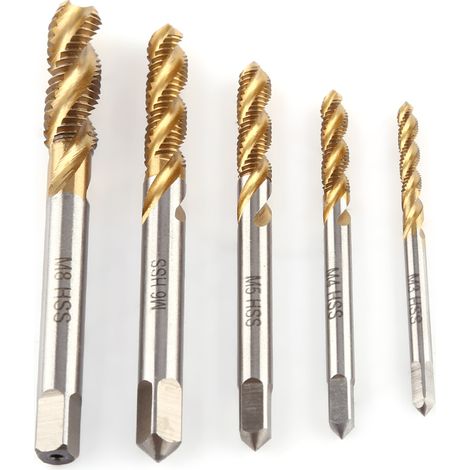 Stück/lot Titanbeschichtete Spiral-hss-gewindebohrer M3 M4 M5 M6 M8 Zum Gewindeschneiden