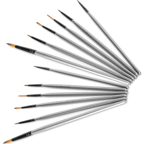12-teiliges Nylon-aquarellpinselset Für Kunststudenten – Malwerkzeuge Mit Haken